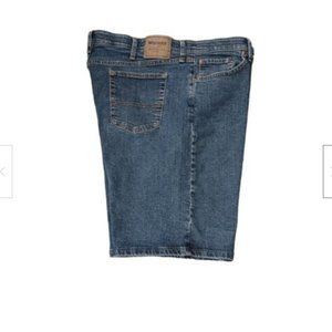 Wrangler Authentics Jean Shorts Mens Size 42 Blue Stretch Denim Cotton Spandex